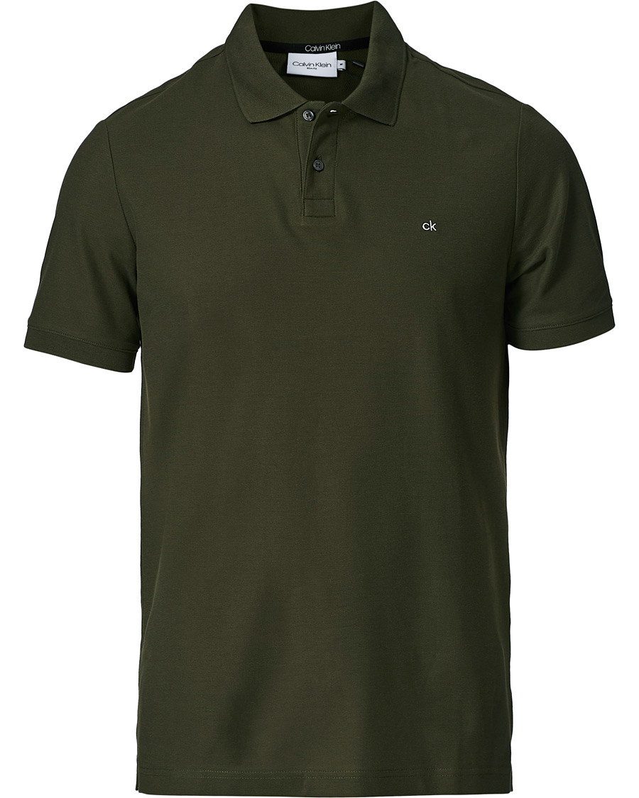 Homme | Polos | Calvin Klein | Slim Fit Refined Polo Dark Olive