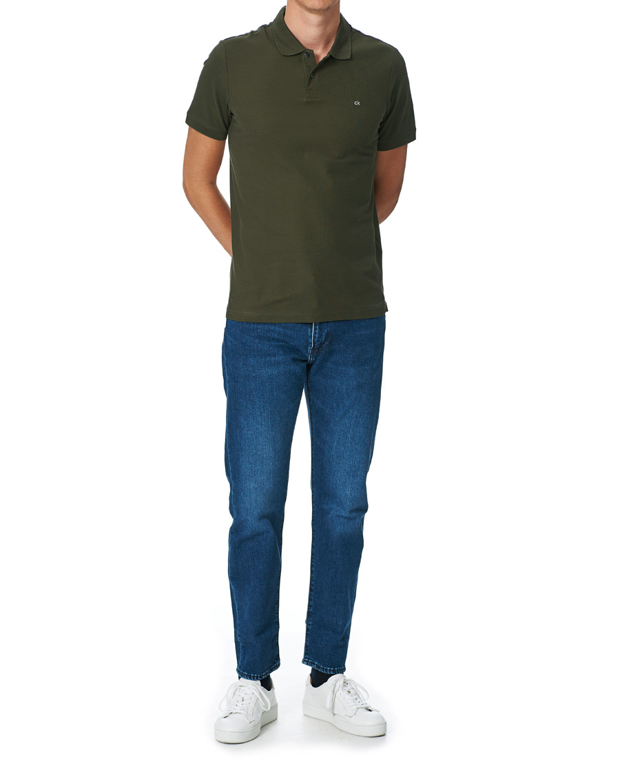 Homme | Polos | Calvin Klein | Slim Fit Refined Polo Dark Olive