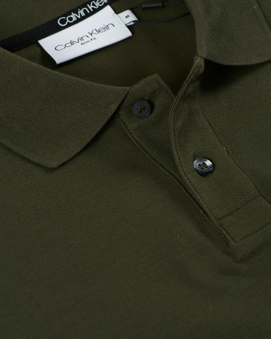 Homme | Polos | Calvin Klein | Slim Fit Refined Polo Dark Olive