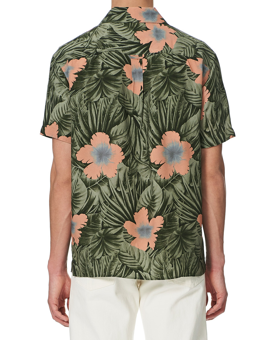 Homme | Chemises | J.Lindeberg | Printed Short Sleeve Camp Collar Shirt Sage