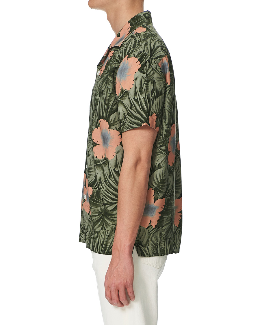 Homme | Chemises | J.Lindeberg | Printed Short Sleeve Camp Collar Shirt Sage