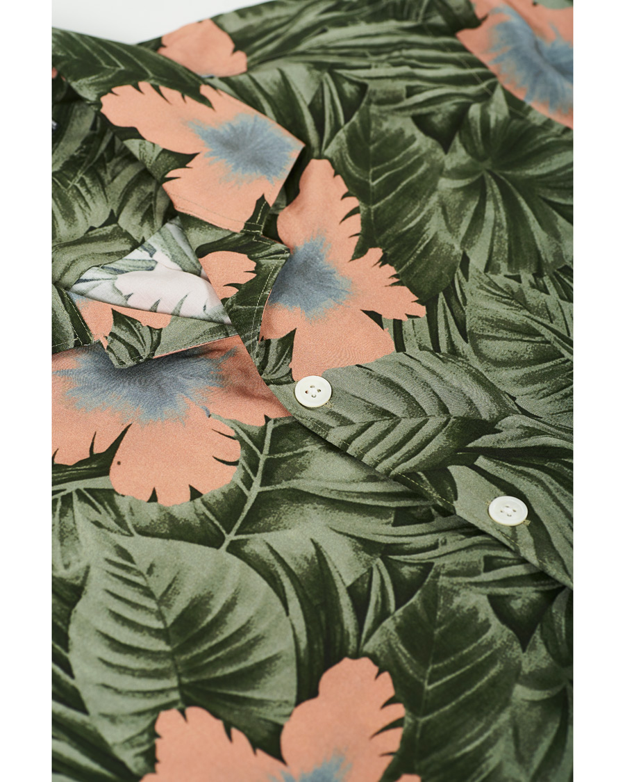 Homme | Chemises | J.Lindeberg | Printed Short Sleeve Camp Collar Shirt Sage