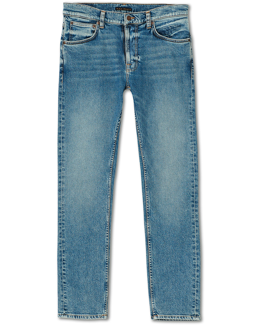 Homme | Jeans | Nudie Jeans | Lean Dean Loving Twill Stretch Jeans Light Blue