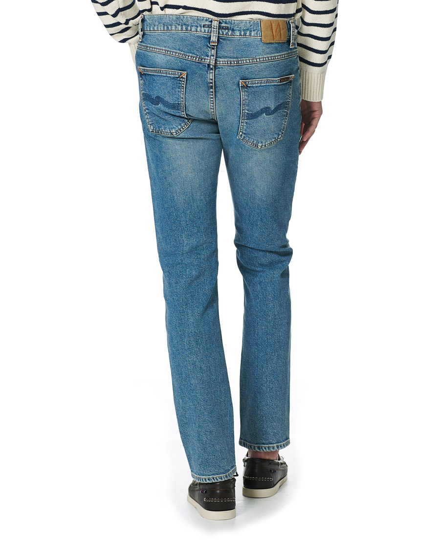 Homme | Jeans | Nudie Jeans | Lean Dean Loving Twill Stretch Jeans Light Blue