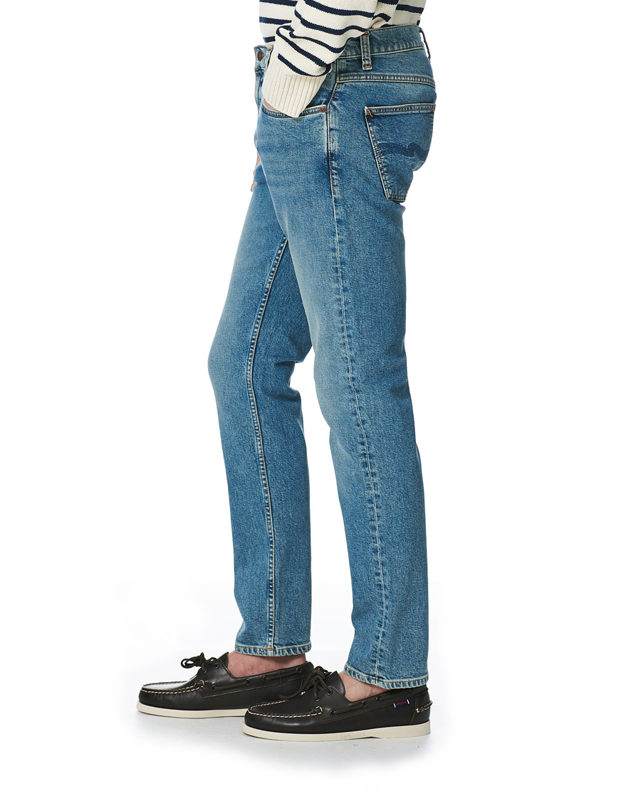 Homme | Jeans | Nudie Jeans | Lean Dean Loving Twill Stretch Jeans Light Blue