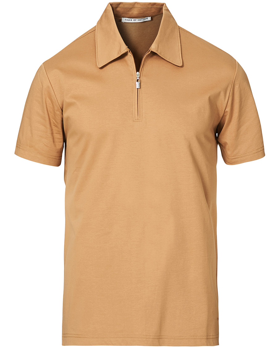 Homme | Polos | Tiger of Sweden | Laron Half Zip Polo Brown