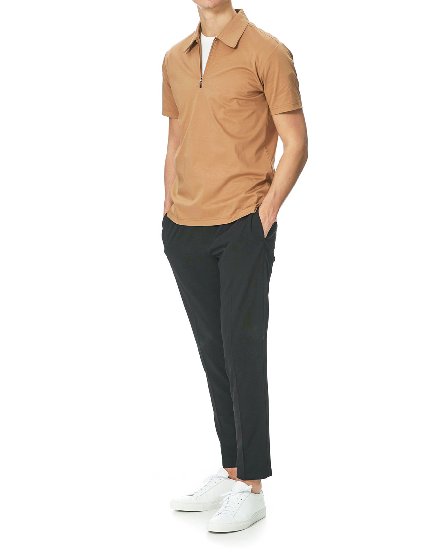 Homme | Polos | Tiger of Sweden | Laron Half Zip Polo Brown