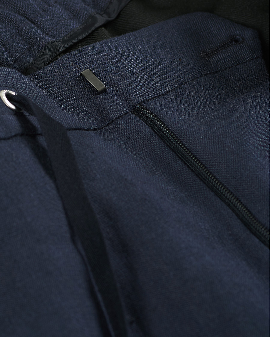 Homme | Pantalons | Tiger of Sweden | Travin Drawstring Linen Trousers Light Ink
