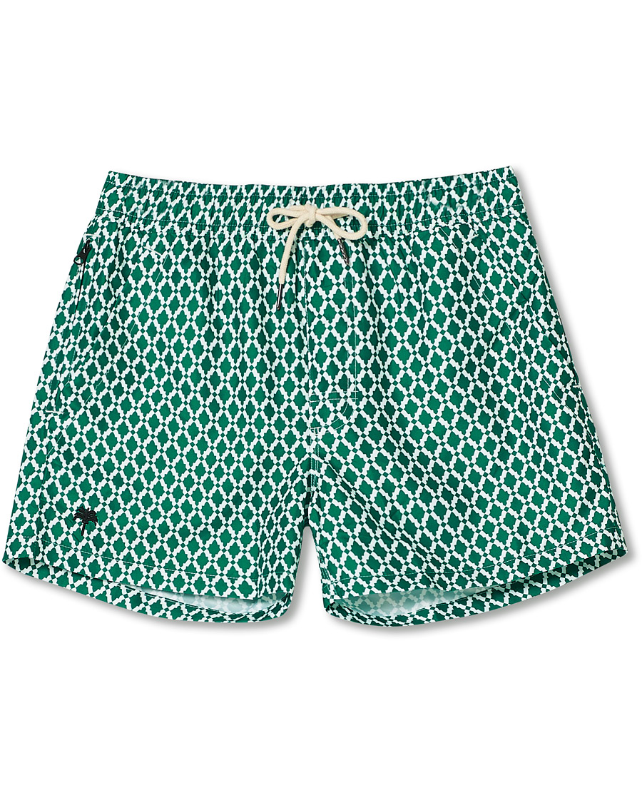 Homme | Maillots De Bain | OAS | Printed Swim Shorts Green Tile