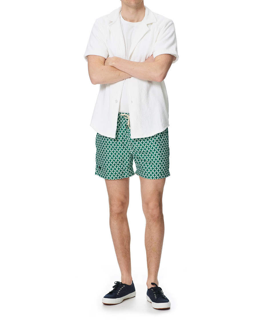 Homme | Maillots De Bain | OAS | Printed Swim Shorts Green Tile