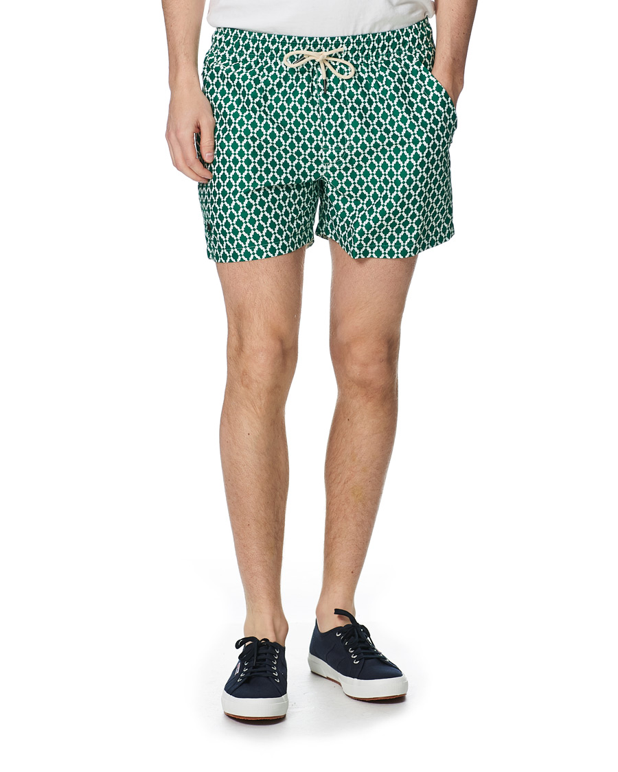 Homme | Maillots De Bain | OAS | Printed Swim Shorts Green Tile