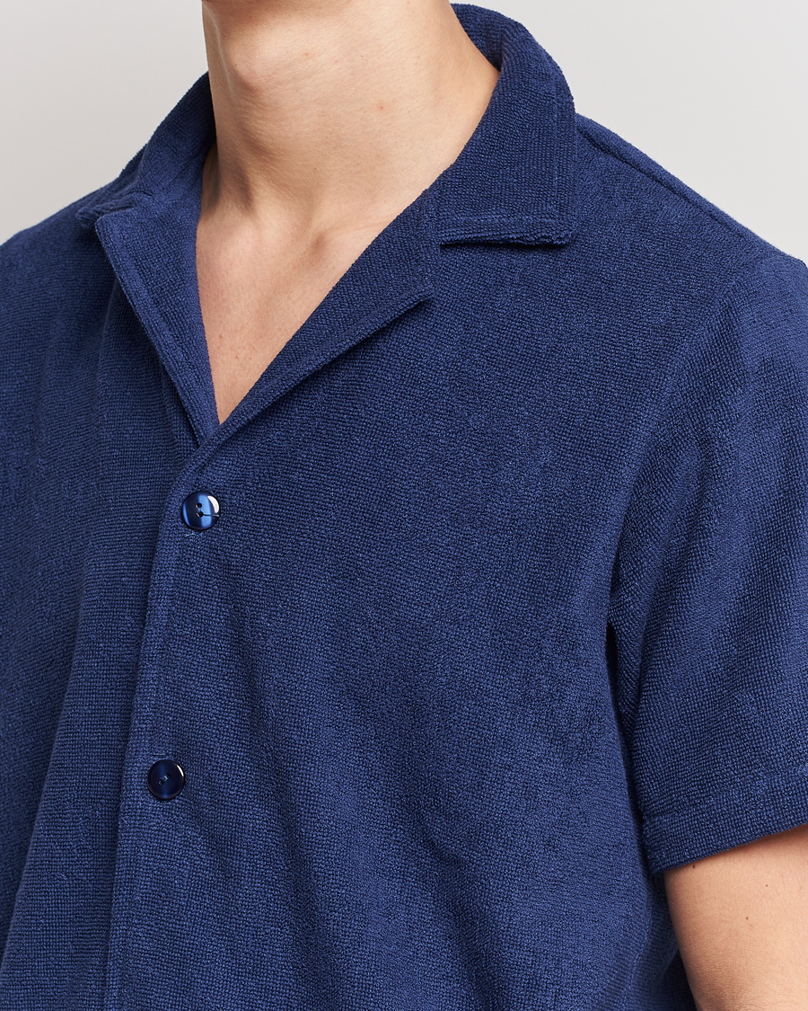 Heren | Overhemden | OAS | Terry Cuba Short Sleeve Shirt Navy