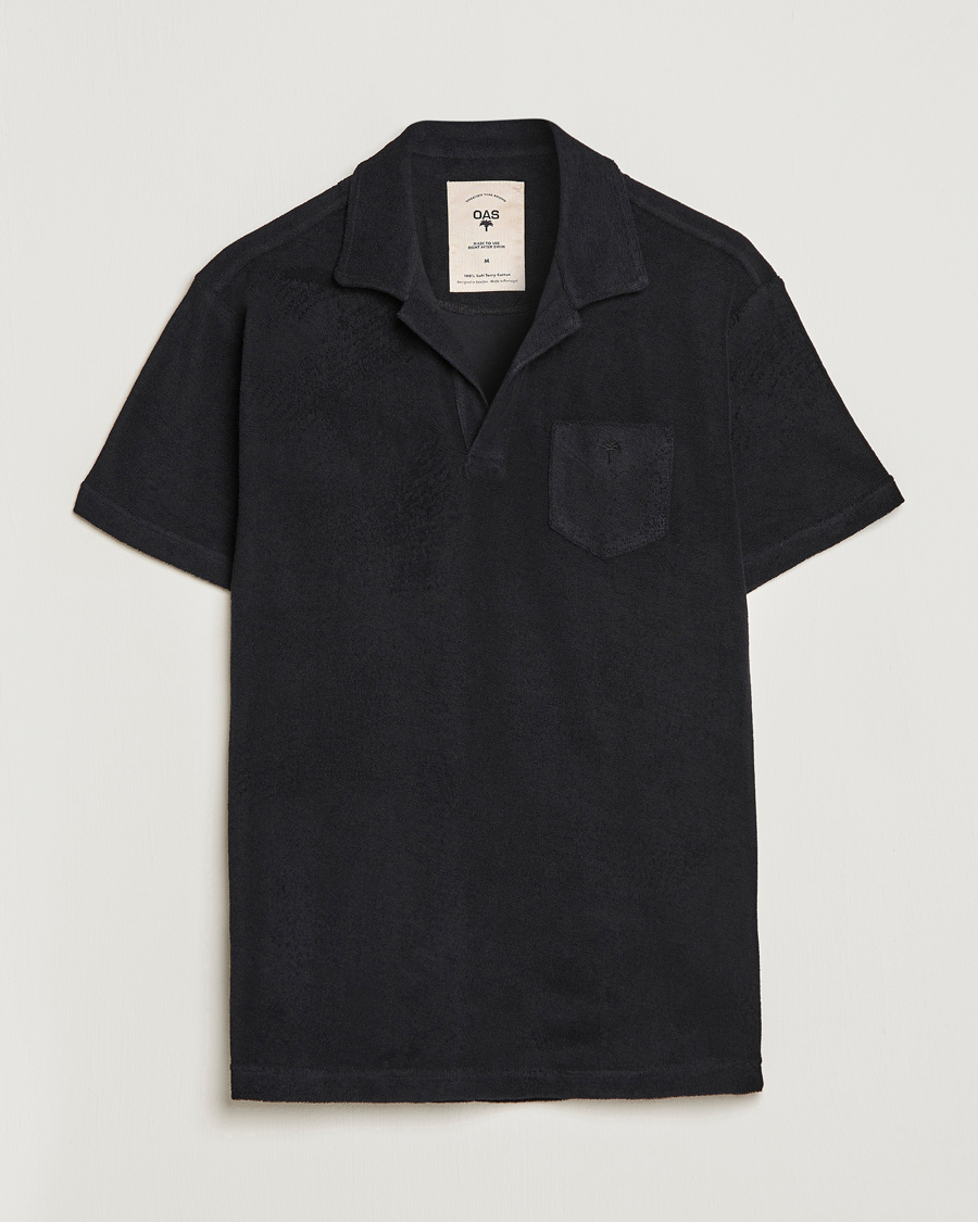 Homme | Polos | OAS | Short Sleeve Terry Polo Black