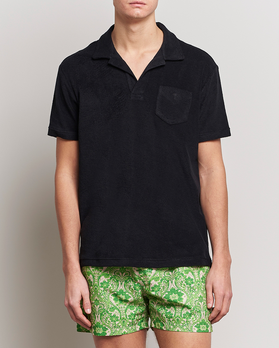 Homme | Polos | OAS | Short Sleeve Terry Polo Black