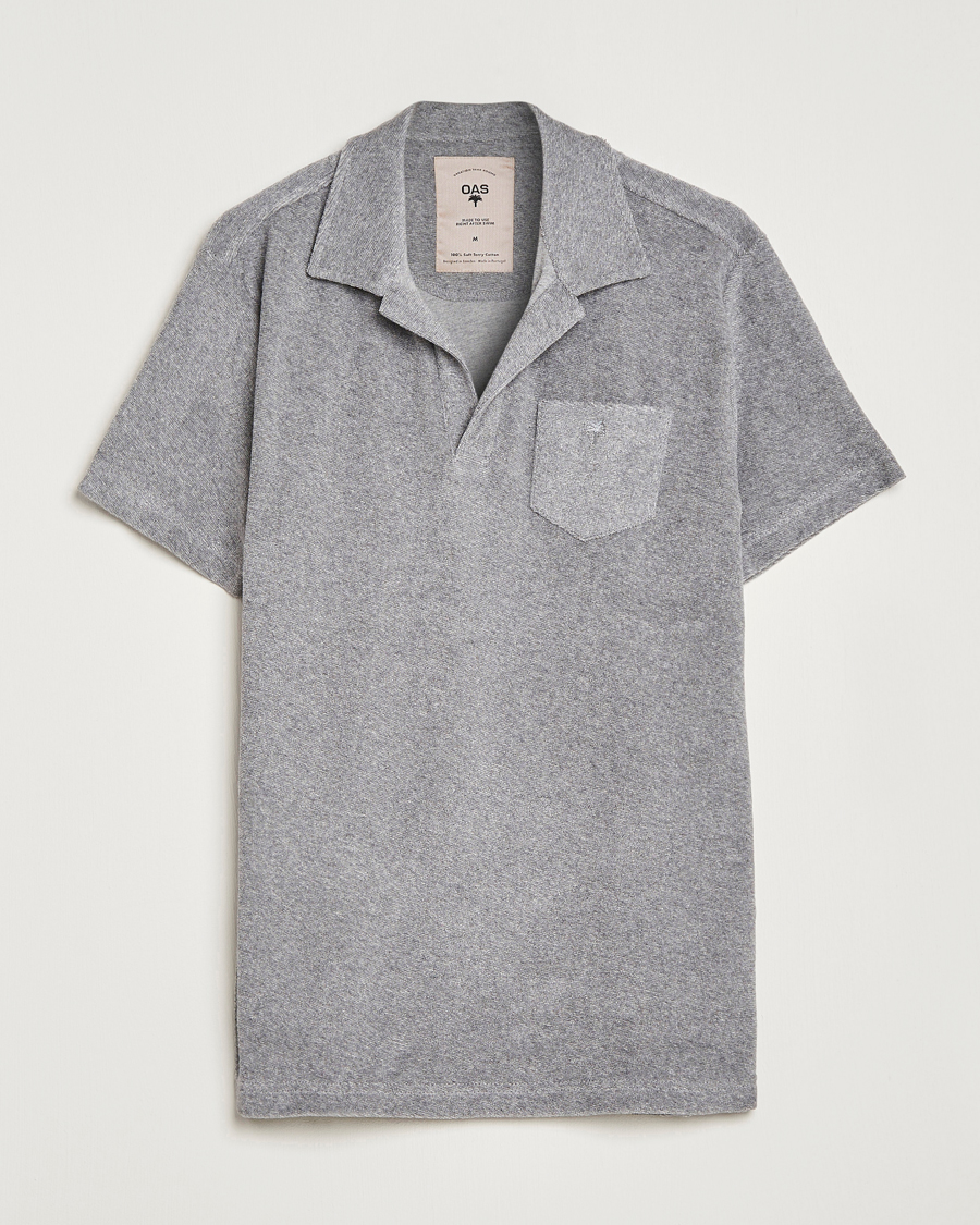 Homme | Polos | OAS | Short Sleeve Terry Polo Grey Melange