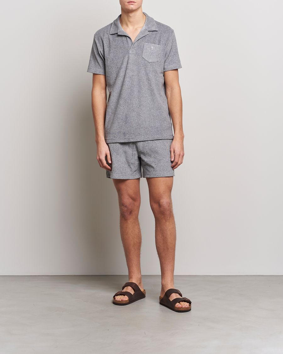 Homme | Polos | OAS | Short Sleeve Terry Polo Grey Melange