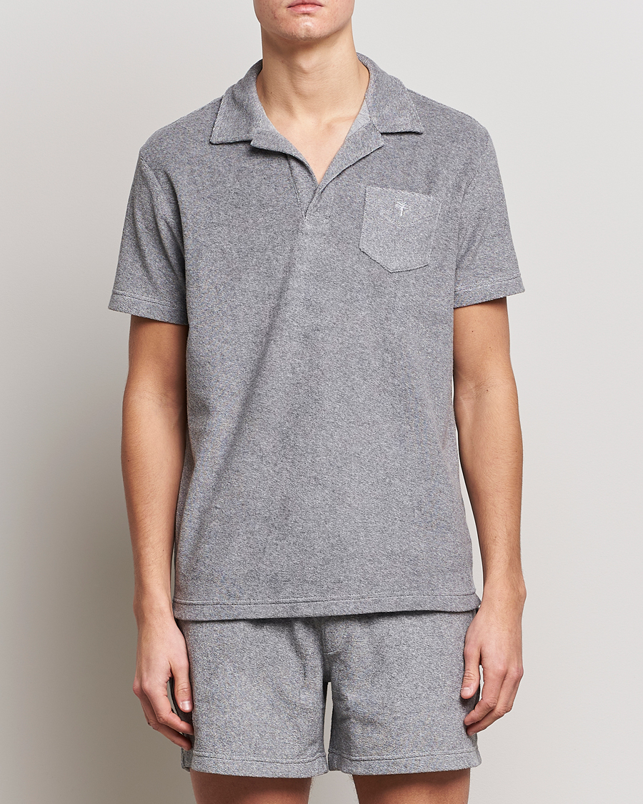Homme | Polos | OAS | Short Sleeve Terry Polo Grey Melange