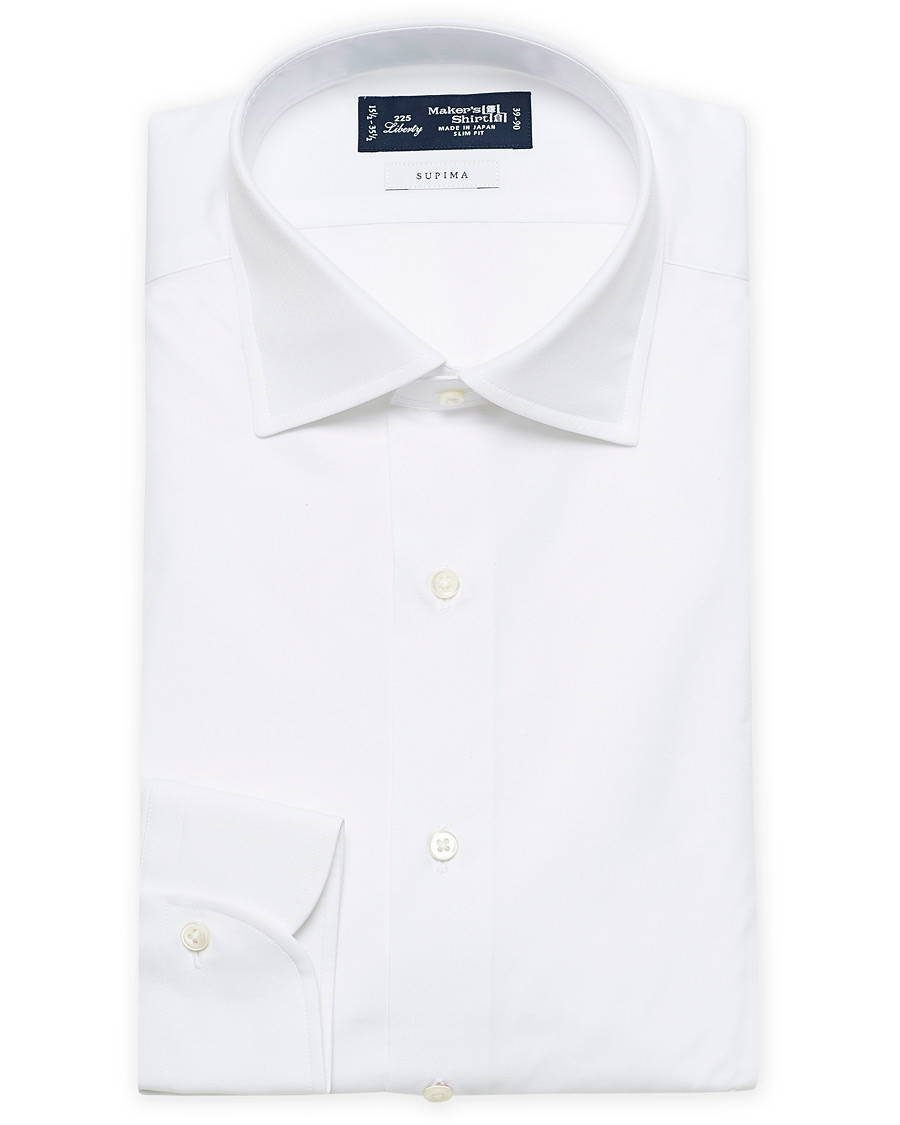 Homme | Chemises | Kamakura Shirts | Slim Fit Broadcloth Cut Away Shirt White