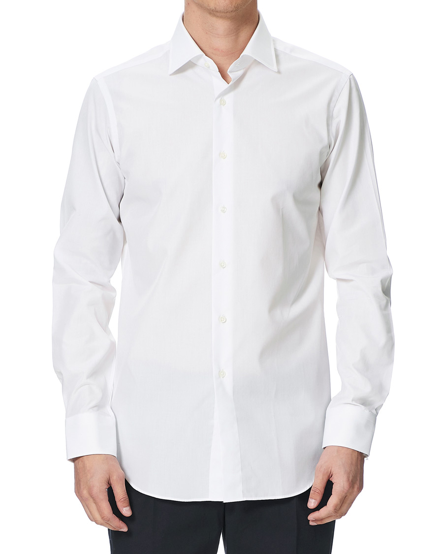 Homme | Chemises | Kamakura Shirts | Slim Fit Broadcloth Cut Away Shirt White