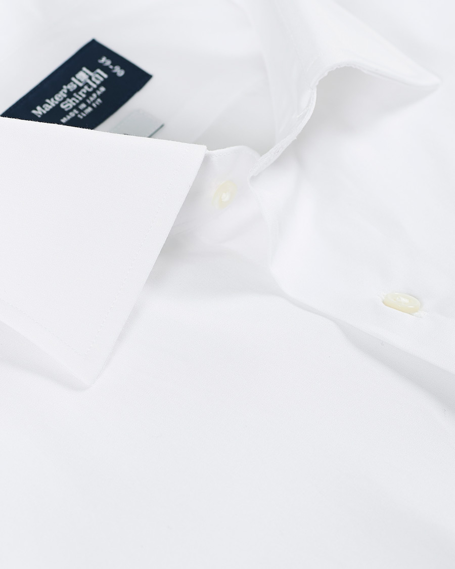 Homme | Chemises | Kamakura Shirts | Slim Fit Broadcloth Cut Away Shirt White
