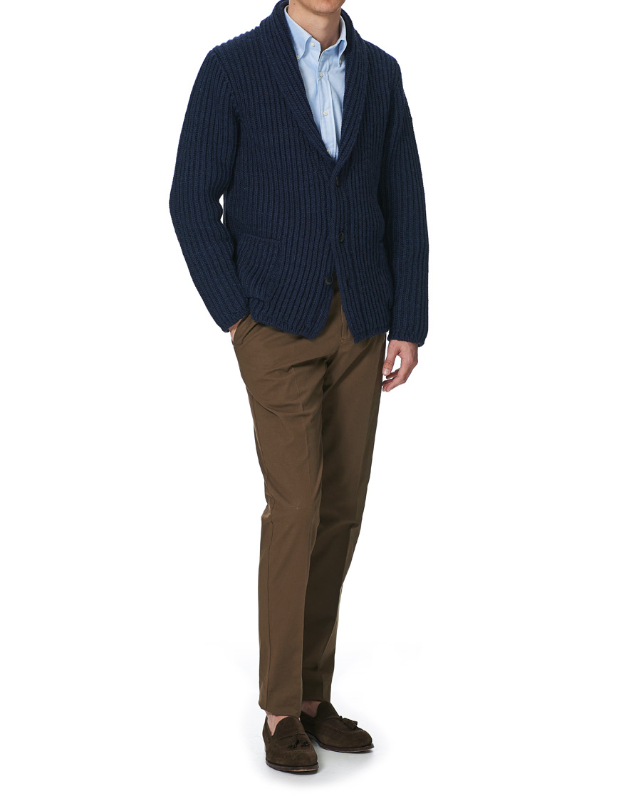 Homme | Chemises | Kamakura Shirts | Slim Fit Oxford Button Down Shirt Light Blue