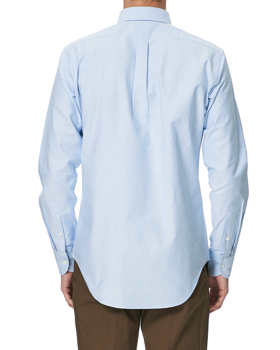 Homme | Chemises | Kamakura Shirts | Slim Fit Oxford Button Down Shirt Light Blue