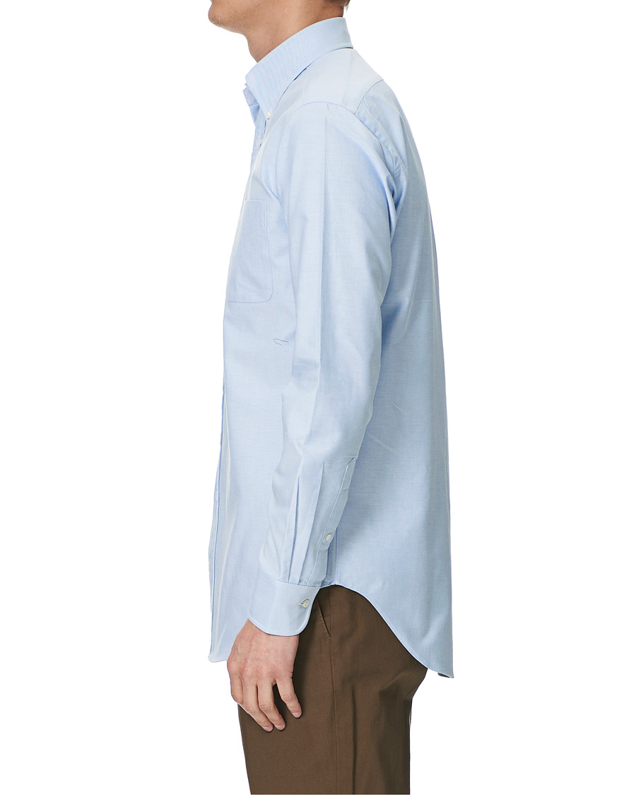 Homme | Chemises | Kamakura Shirts | Slim Fit Oxford Button Down Shirt Light Blue