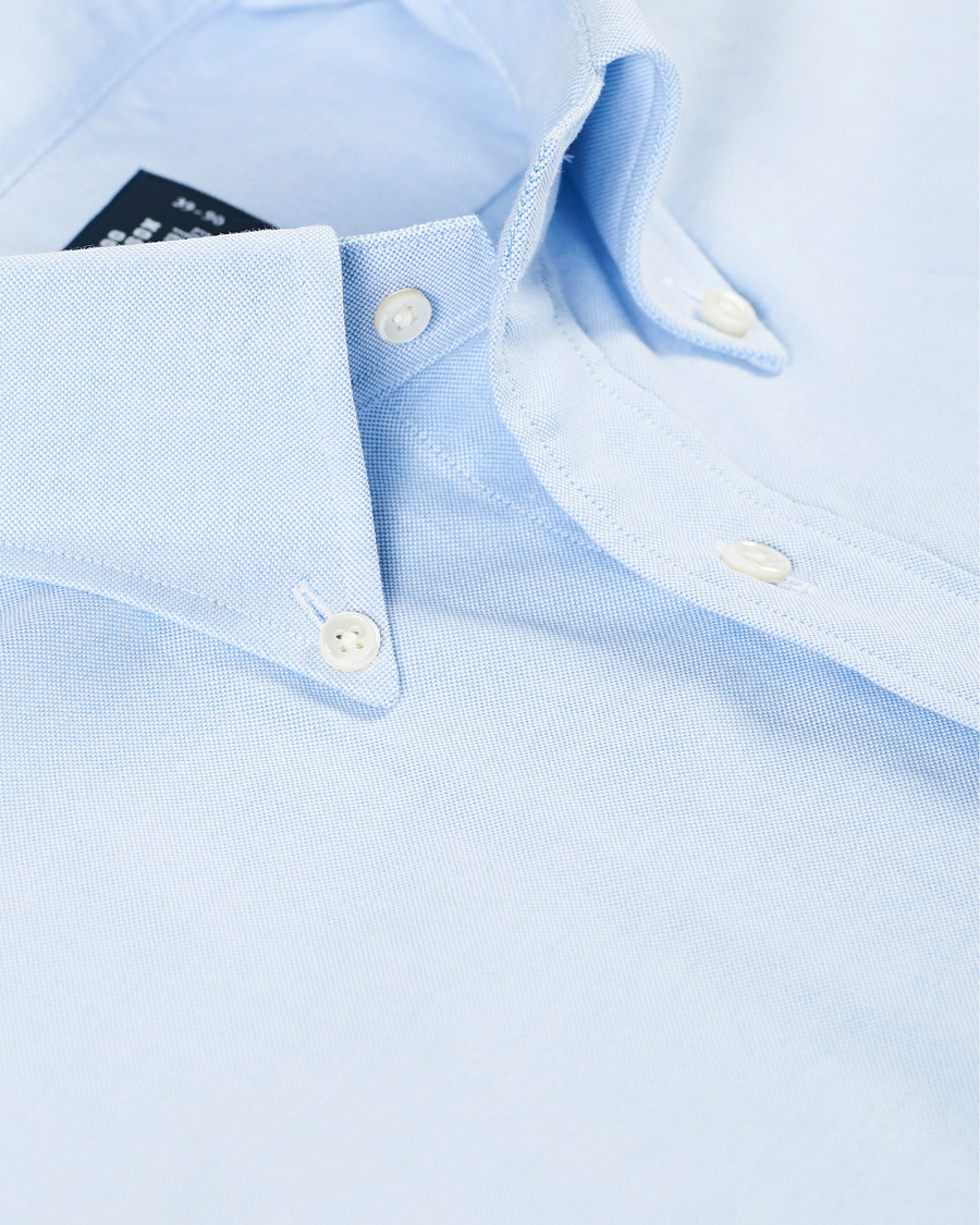 Homme | Chemises | Kamakura Shirts | Slim Fit Oxford Button Down Shirt Light Blue