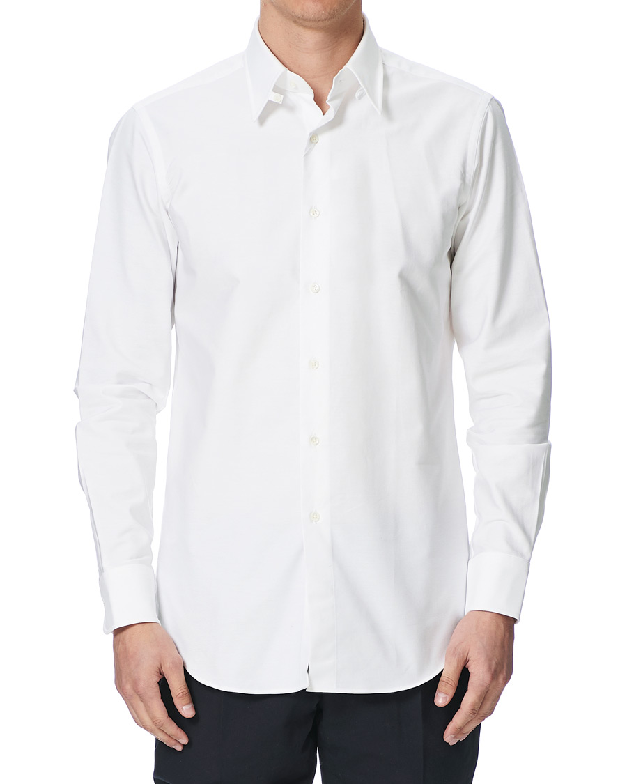 Homme | Chemises | Kamakura Shirts | Slim Fit Oxford Tab Collar Shirt White