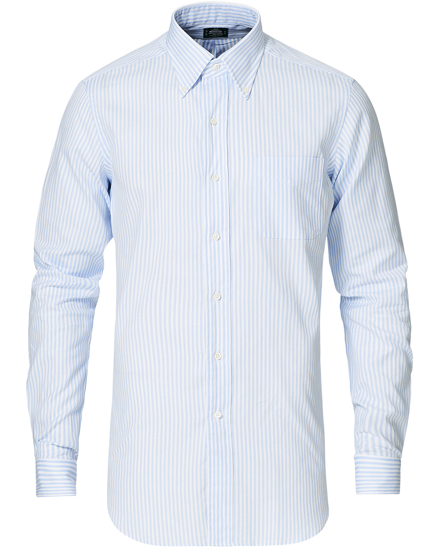 Homme | Chemises | Kamakura Shirts | Slim Fit Oxford Button Down Shirt Light Blue