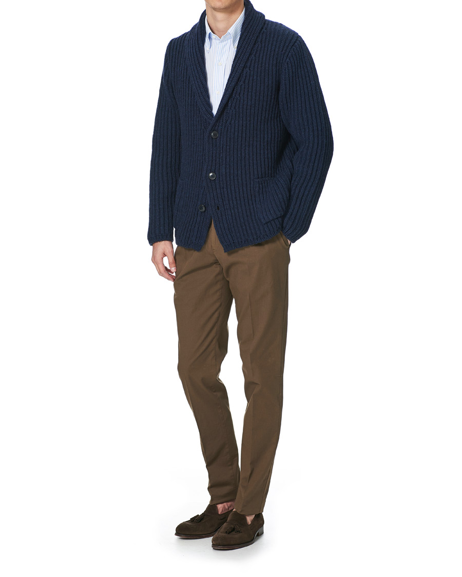 Homme | Chemises | Kamakura Shirts | Slim Fit Oxford Button Down Shirt Light Blue