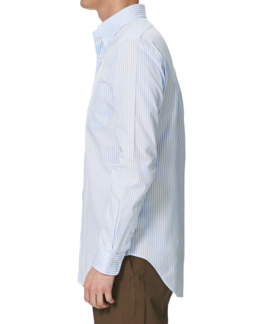 Homme | Chemises | Kamakura Shirts | Slim Fit Oxford Button Down Shirt Light Blue