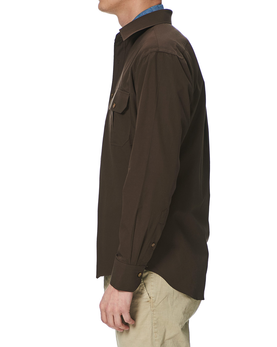 Homme | Chemises | Kamakura Shirts | Double Pocket Overshirt Brown