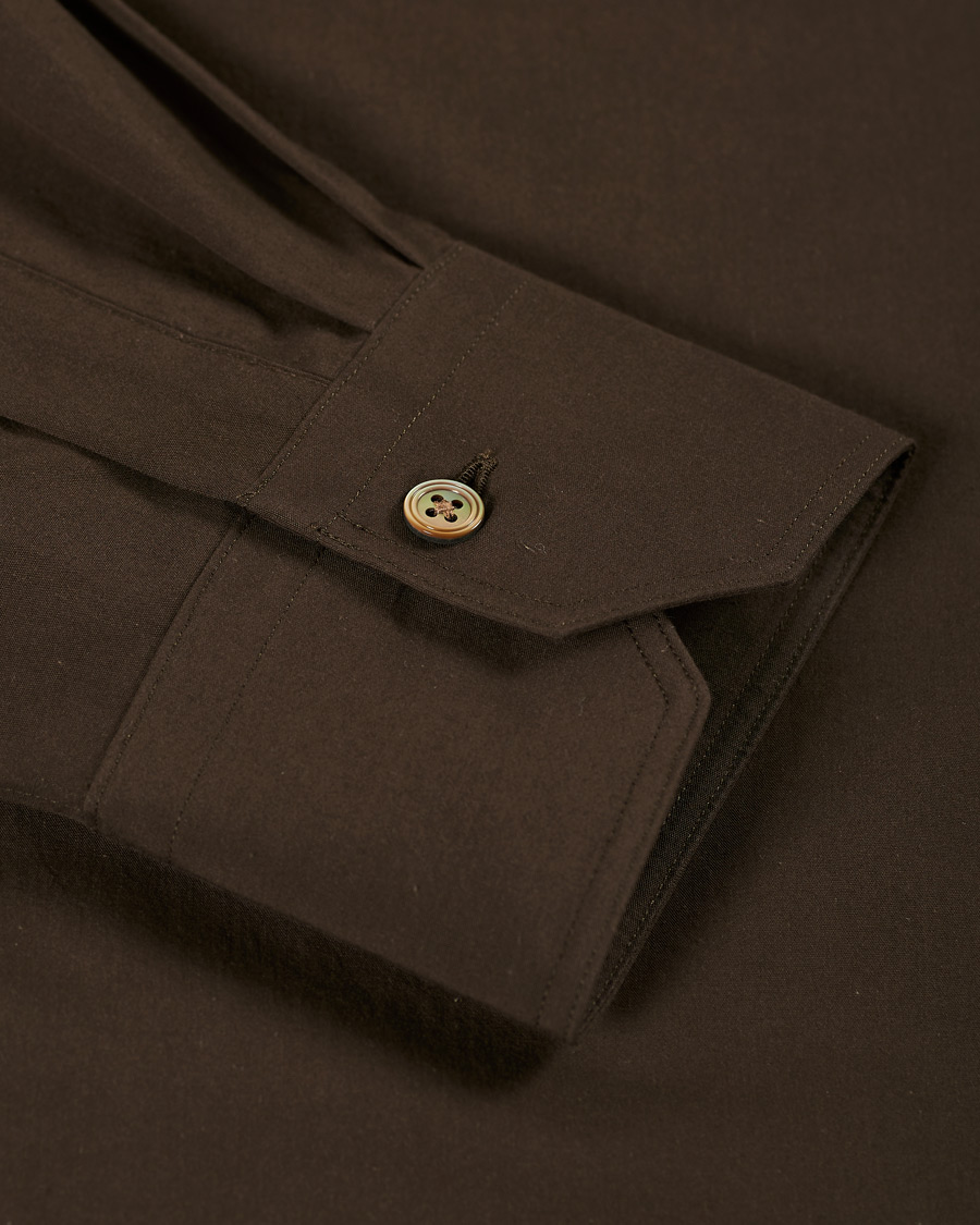 Homme | Chemises | Kamakura Shirts | Double Pocket Overshirt Brown