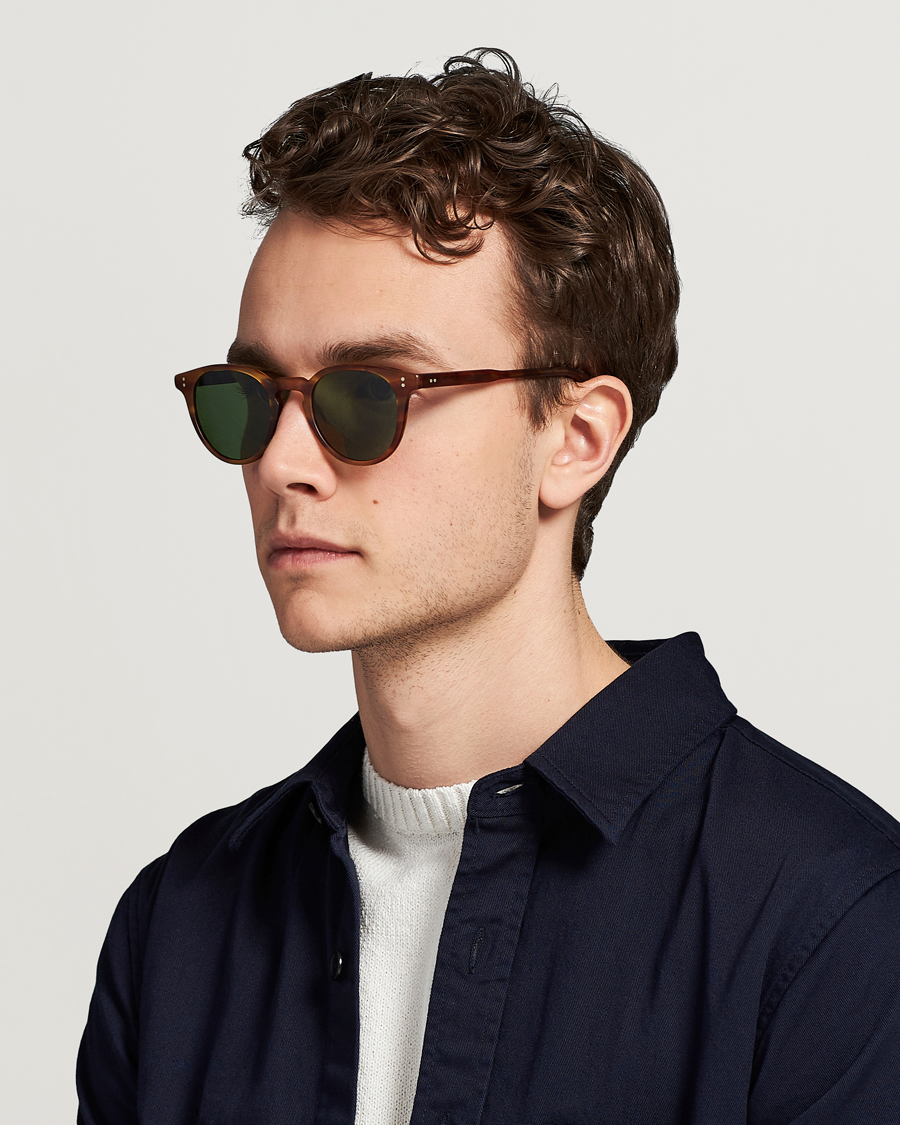 Homme | Garrett Leight Clement Sunglasses Matte Honey/Pure Green | Garrett Leight | Clement Sunglasses Matte Honey/Pure Green