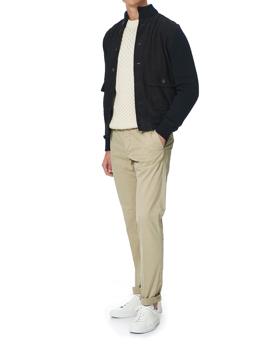 Homme | Manteaux Et Vestes | Valstar | Valstarino Suede Combo Jacket Navy Suede