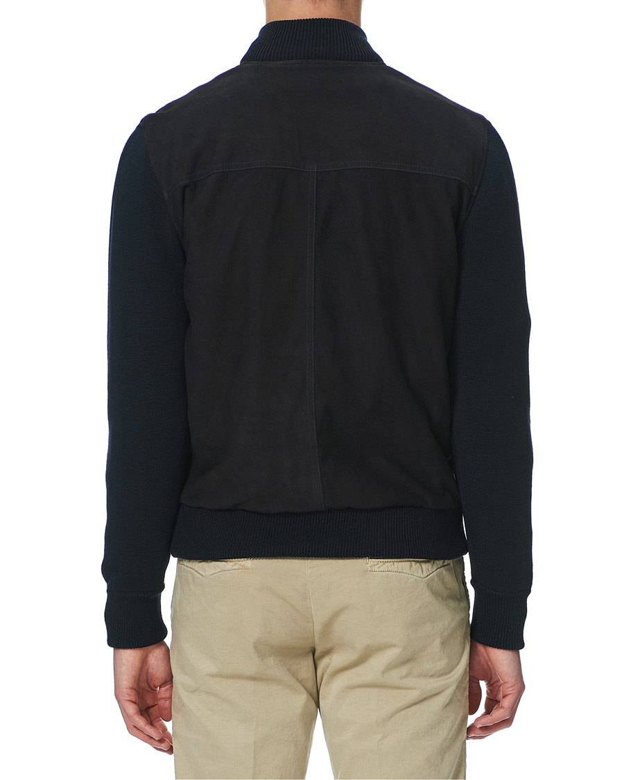 Homme | Manteaux Et Vestes | Valstar | Valstarino Suede Combo Jacket Navy Suede