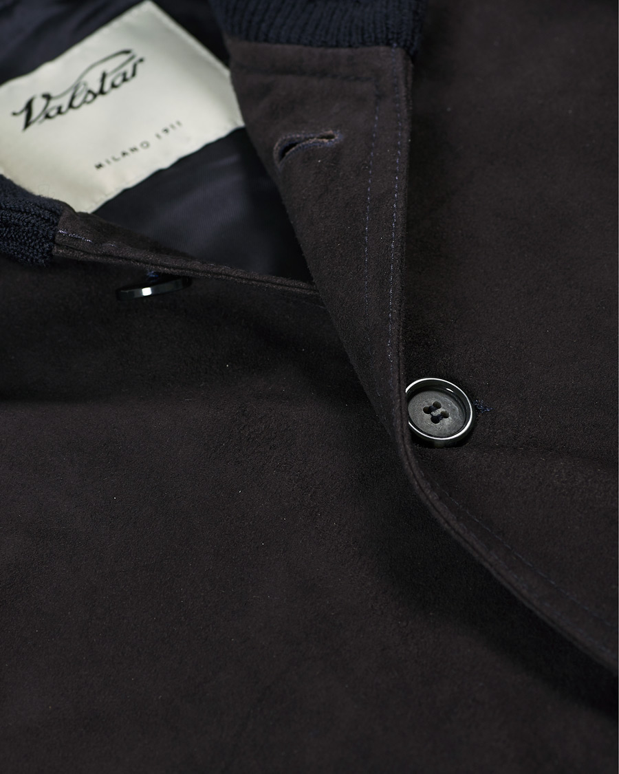 Homme | Manteaux Et Vestes | Valstar | Valstarino Suede Combo Jacket Navy Suede