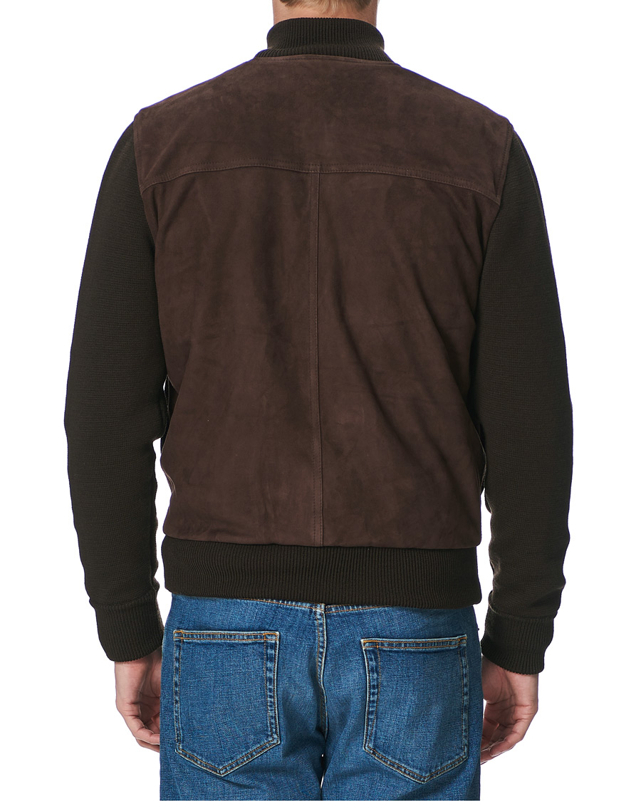 Homme | Manteaux Et Vestes | Valstar | Valstarino Suede Combo Jacket Dark Brown Suede