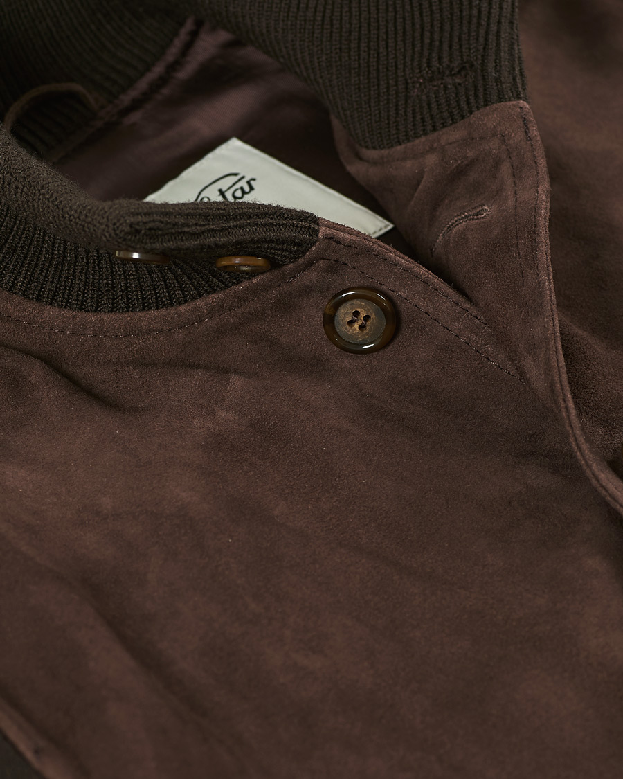 Homme | Manteaux Et Vestes | Valstar | Valstarino Suede Combo Jacket Dark Brown Suede