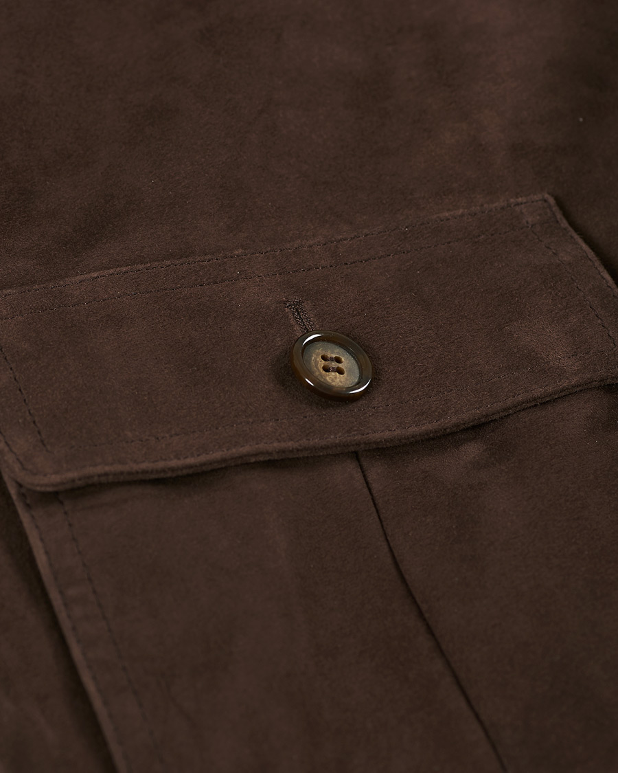 Homme | Manteaux Et Vestes | Valstar | Valstarino Suede Combo Jacket Dark Brown Suede