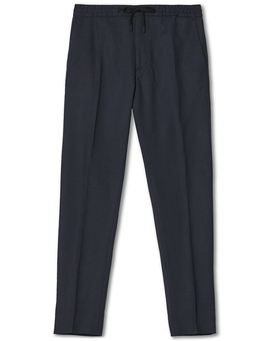 Homme | Pantalons | J.Lindeberg | Sasha DS Flannel Drawstring Trousers Navy