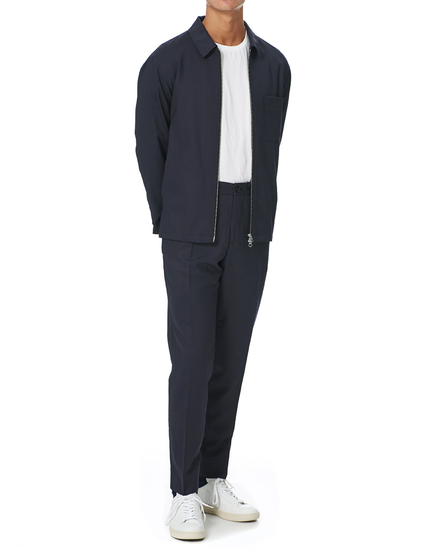 Homme | Pantalons | J.Lindeberg | Sasha DS Flannel Drawstring Trousers Navy