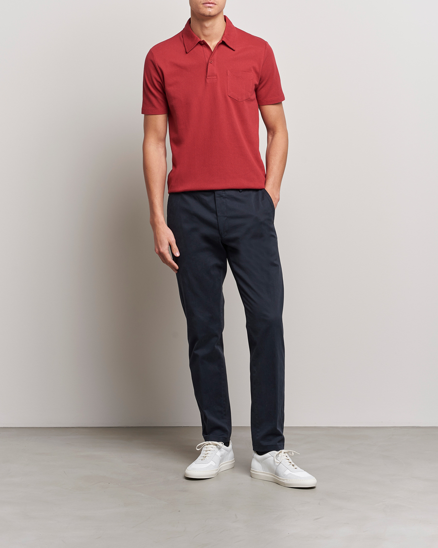 Homme | Polos | Sunspel | Riviera Polo Shirt Wine