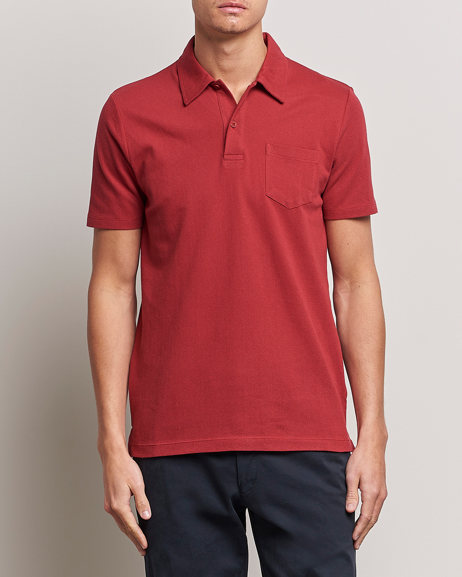 Homme | Polos | Sunspel | Riviera Polo Shirt Wine