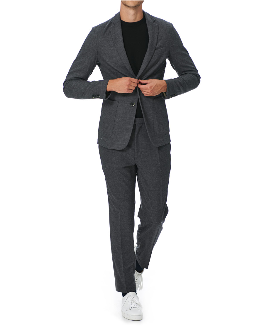 Heren | Blazers | Barena | Borgo Unconstructed Flannel Blazer Grey Melange