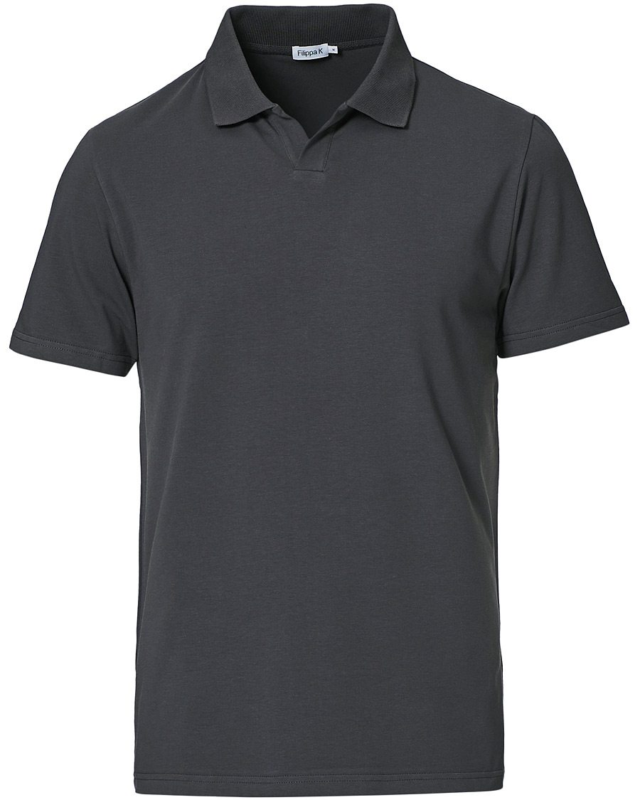 Homme | Polos | Filippa K | Soft Lycra Polo T-Shirt Metal