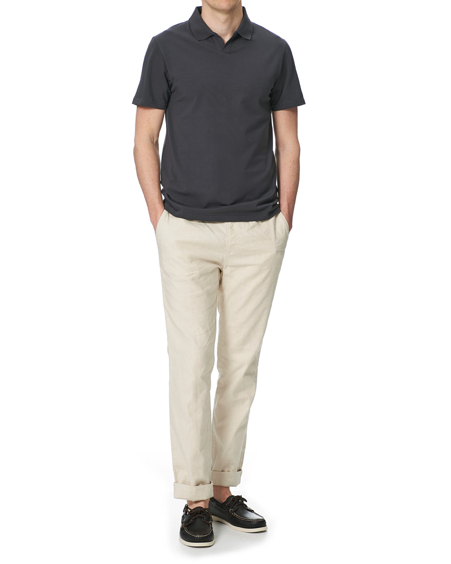 Homme | Polos | Filippa K | Soft Lycra Polo T-Shirt Metal