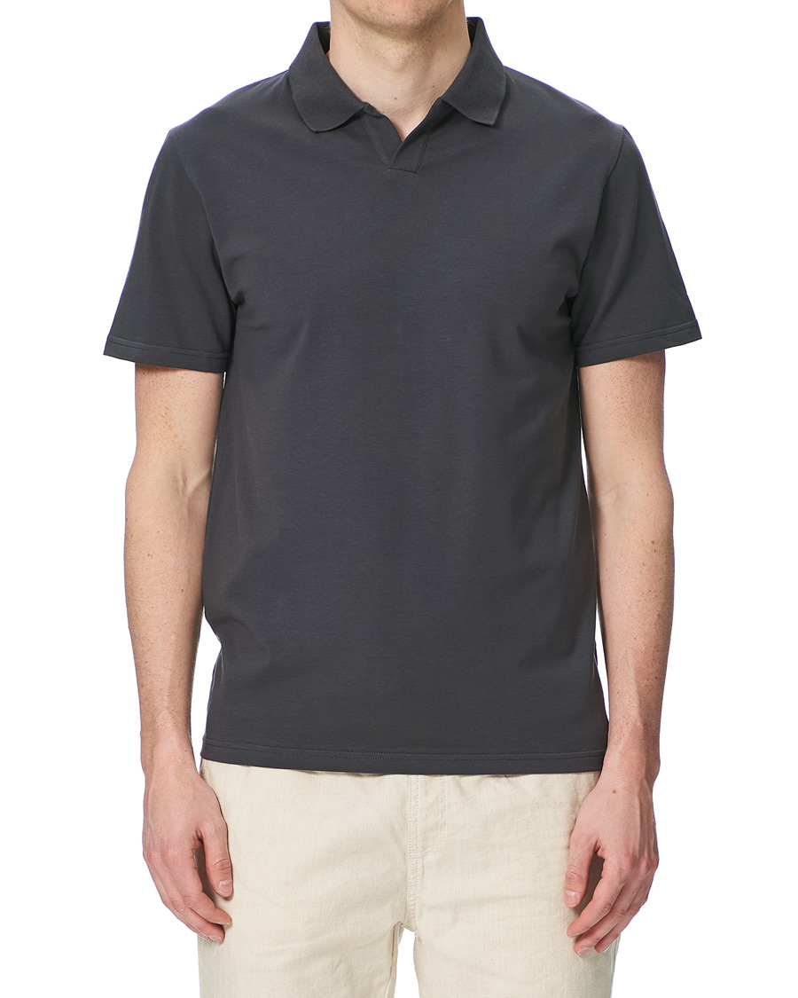 Homme | Polos | Filippa K | Soft Lycra Polo T-Shirt Metal
