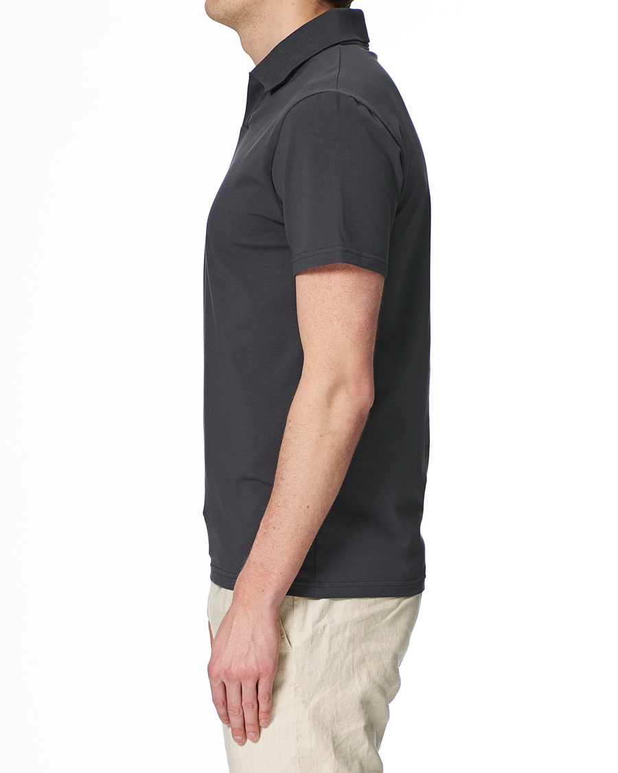 Homme | Polos | Filippa K | Soft Lycra Polo T-Shirt Metal